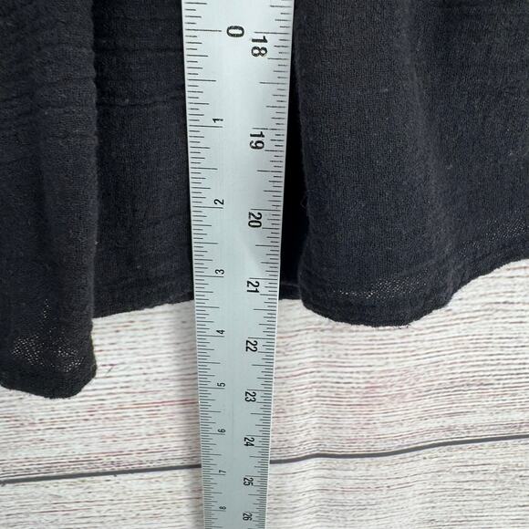 Free People Oversized Boxy Peplum Top Blouse Womens XS Black Rough Hem - Picture 12 of 12